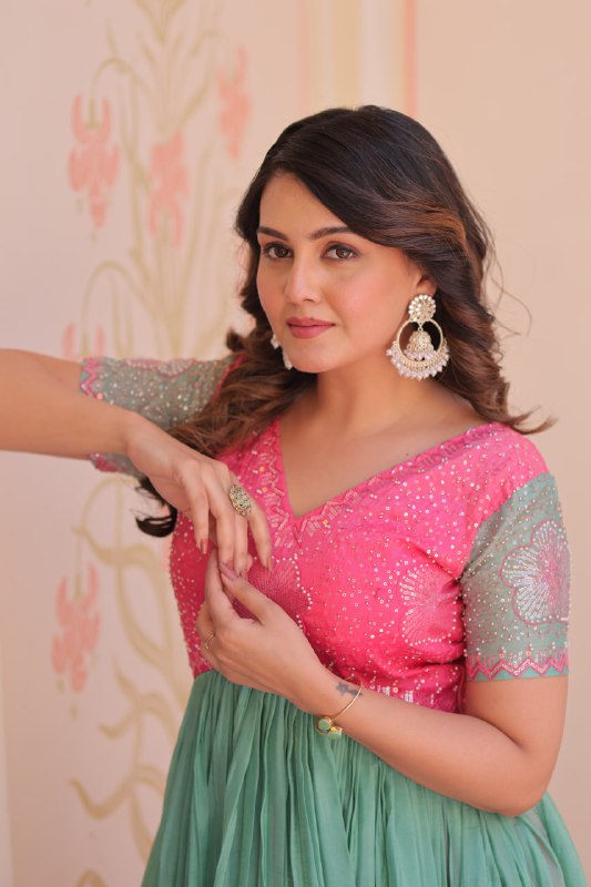 Royal Multicolor Bloom Readymade Designer Gown