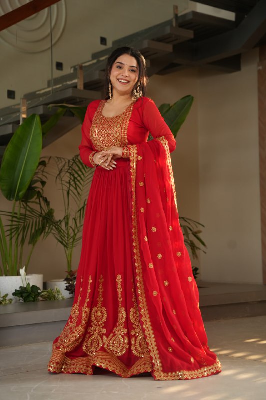 Zeenat Beatiful Faux Blooming Readymade Gown