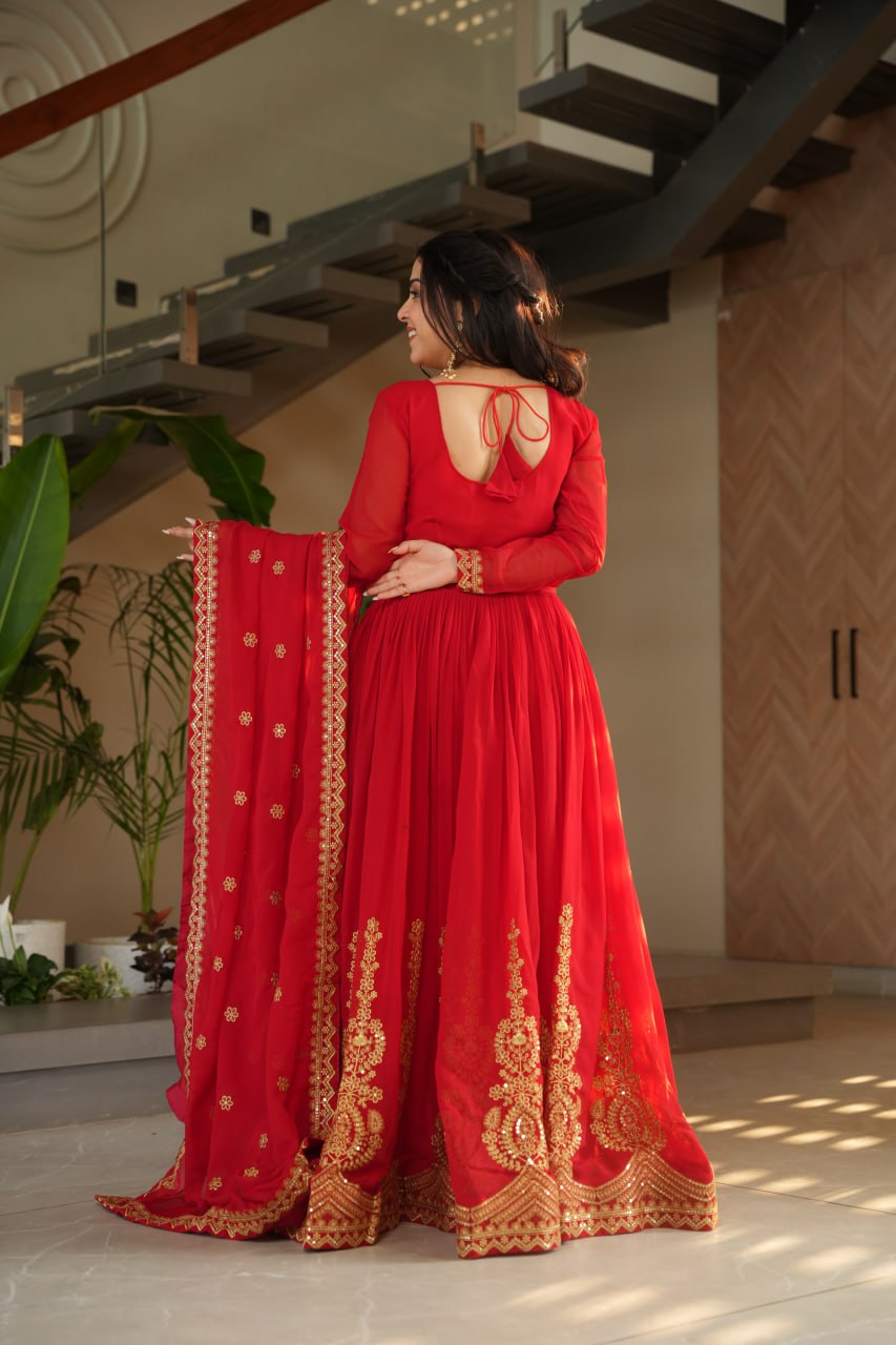 Zeenat Beatiful Faux Blooming Readymade Gown