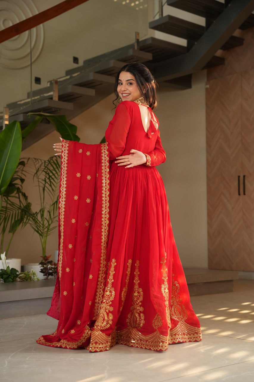Zeenat Beatiful Faux Blooming Readymade Gown