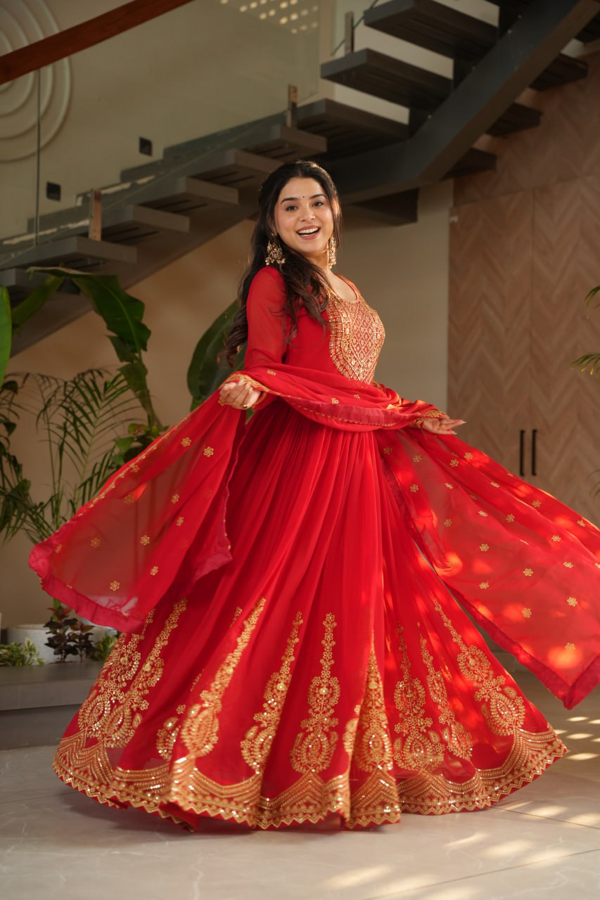 Zeenat Beatiful Faux Blooming Readymade Gown