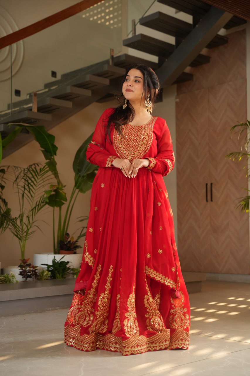 Zeenat Beatiful Faux Blooming Readymade Gown