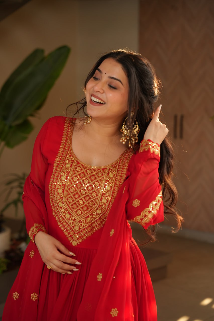 Zeenat Beatiful Faux Blooming Readymade Gown