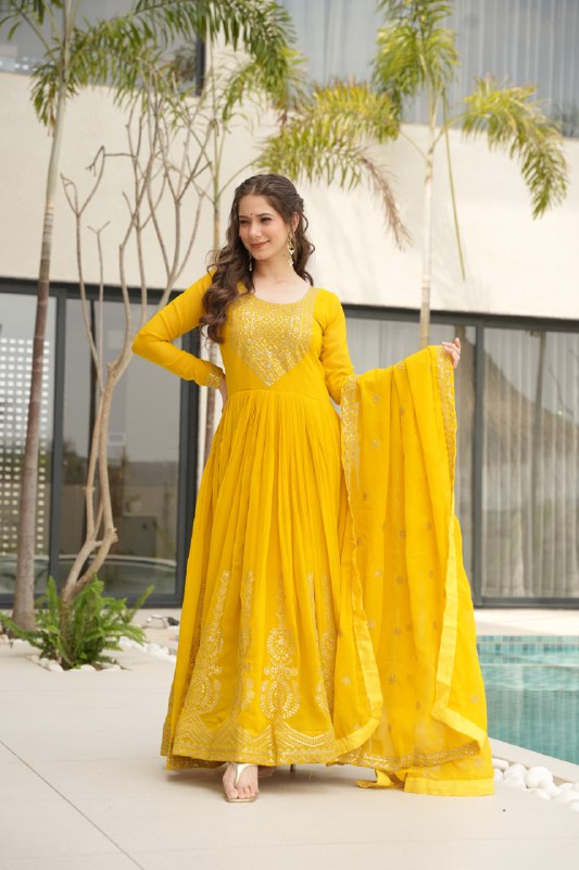 Zeenat Beatiful Faux Blooming Readymade Gown