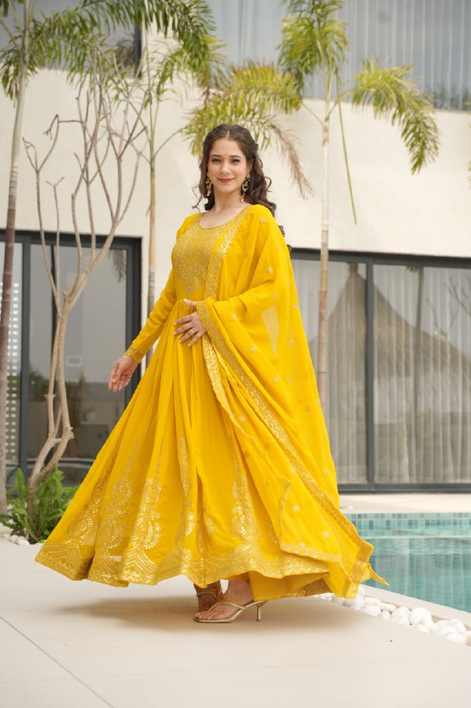 Zeenat Beatiful Faux Blooming Readymade Gown