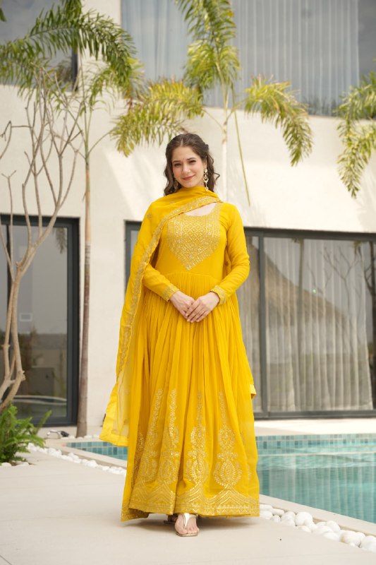 Zeenat Beatiful Faux Blooming Readymade Gown