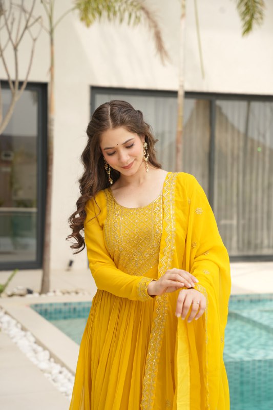 Zeenat Beatiful Faux Blooming Readymade Gown