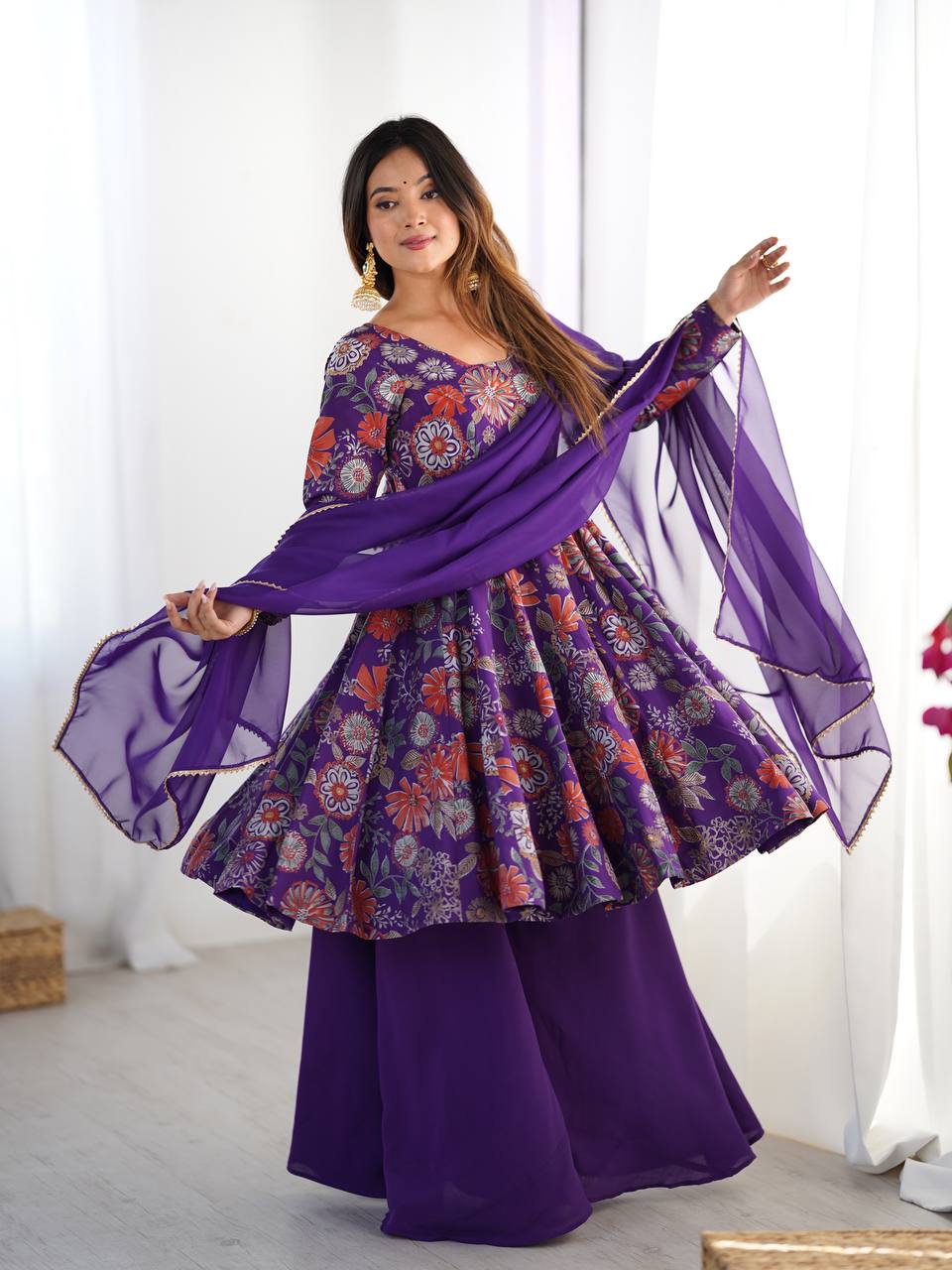 Ameyra Romansilk Chanderi Print Kediya Set