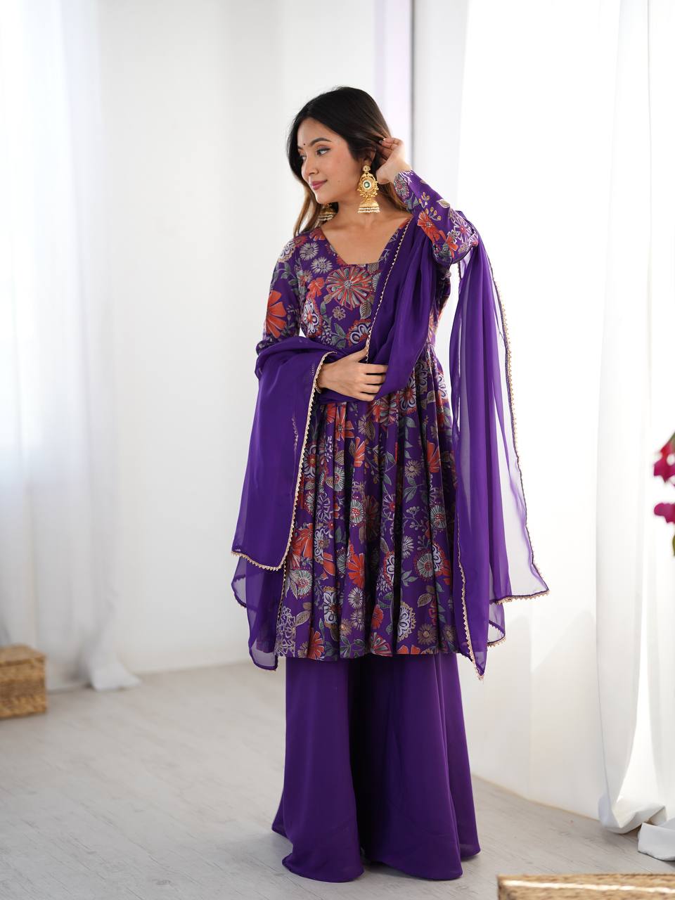 Ameyra Romansilk Chanderi Print Kediya Set