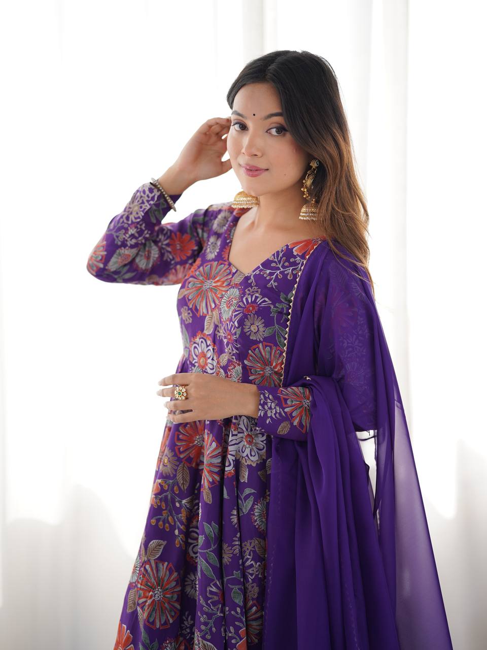 Ameyra Romansilk Chanderi Print Kediya Set