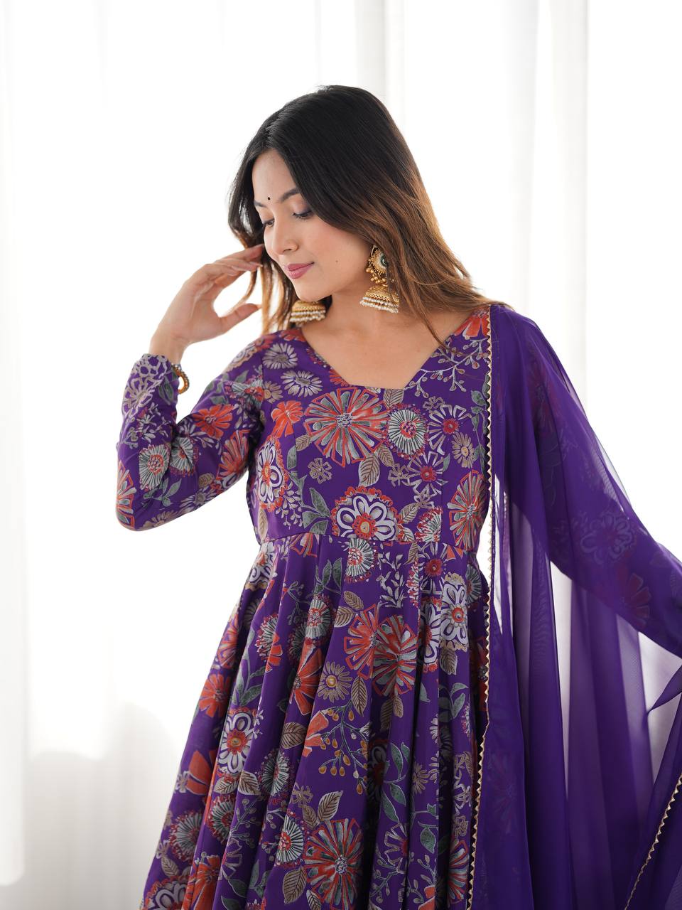 Ameyra Romansilk Chanderi Print Kediya Set