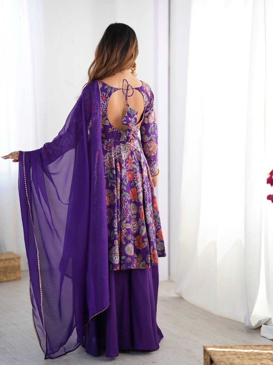 Ameyra Romansilk Chanderi Print Kediya Set