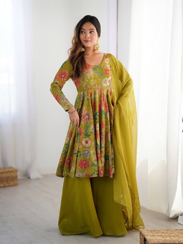 Ameyra Romansilk Chanderi Print Kediya Set