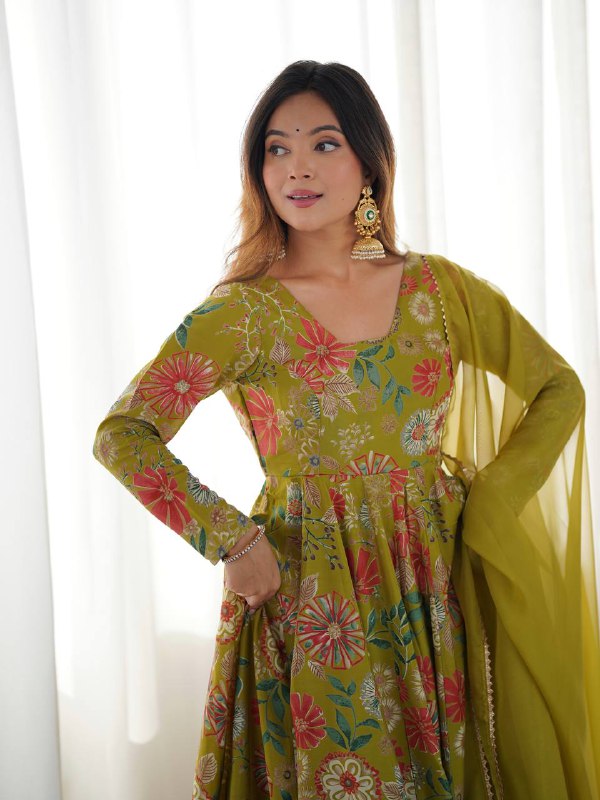Ameyra Romansilk Chanderi Print Kediya Set