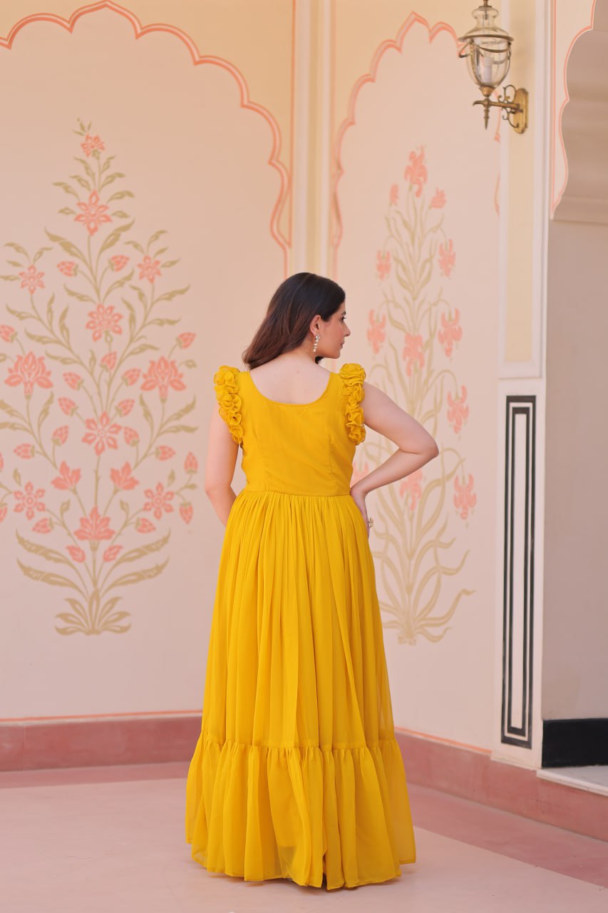 Farisha Designer Butterfly Bloom Festive Flow Gown