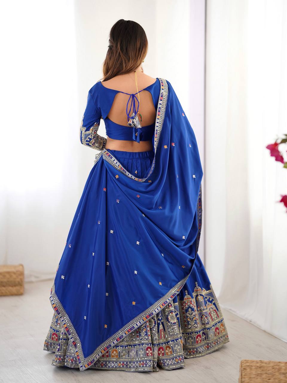 Raang Mahal Natural Crep silk Embroidered Lehenga Choli