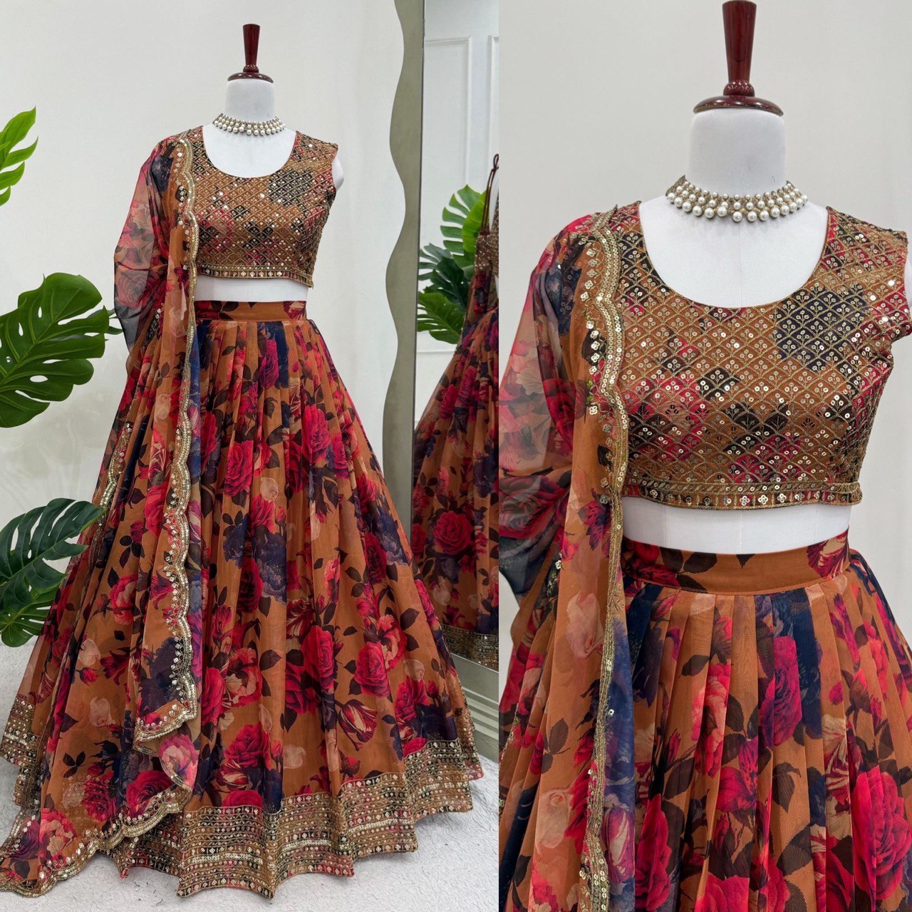 Nooraniyat Tabby Orgnza lehenga choli set