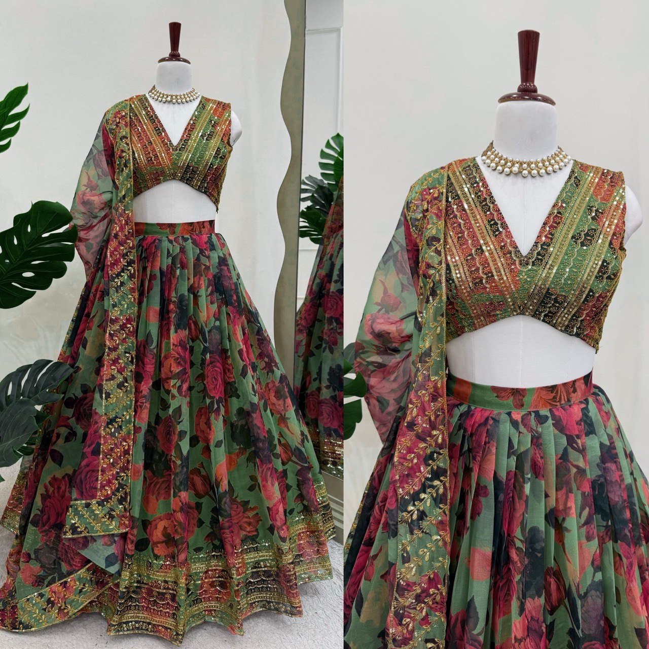 Nooraniyat Tabby Orgnza lehenga choli set