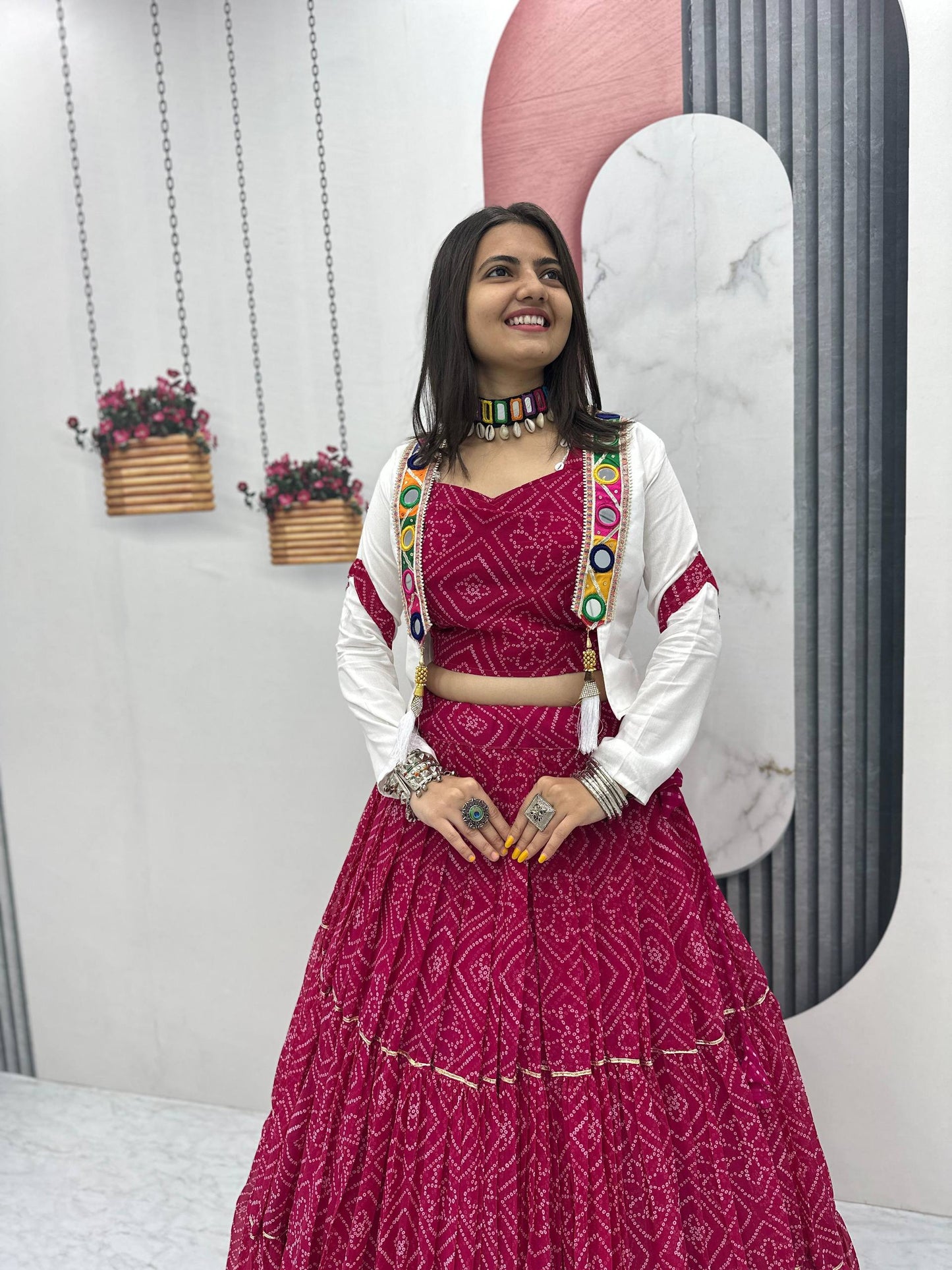 Avni in Bandhani Beauty Pink Lehenga Choli