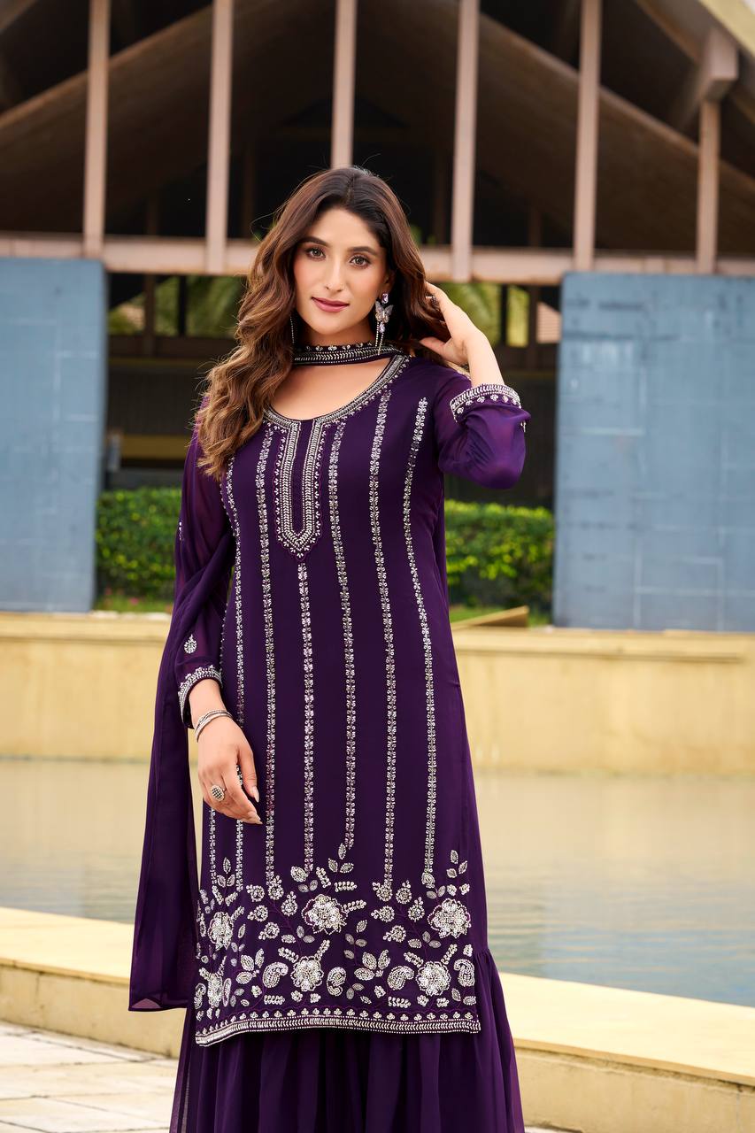 Anishka in Traditional Style Purple Designer Patiala Suit