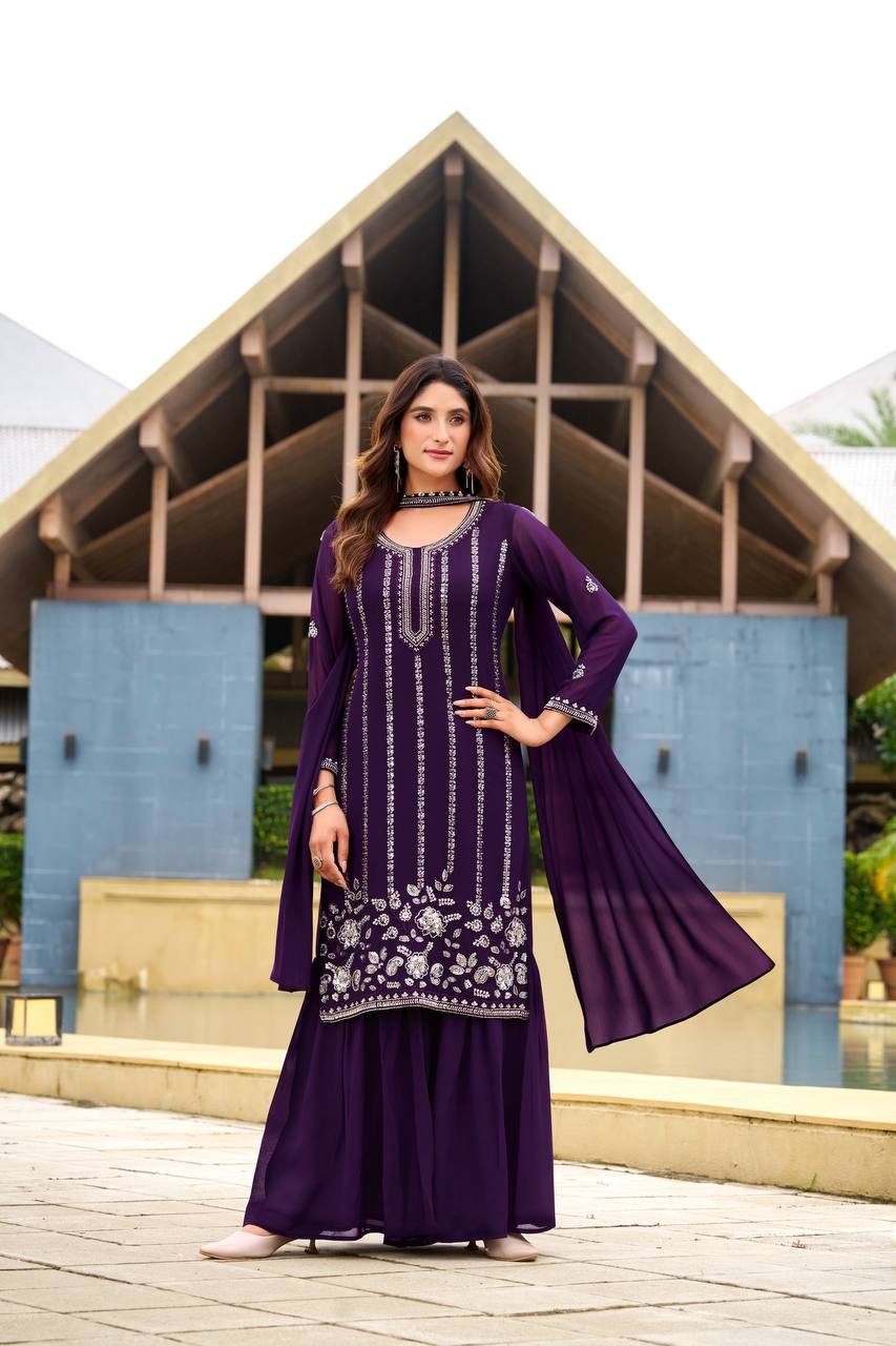 Anishka in Traditional Style Purple Designer Patiala Suit