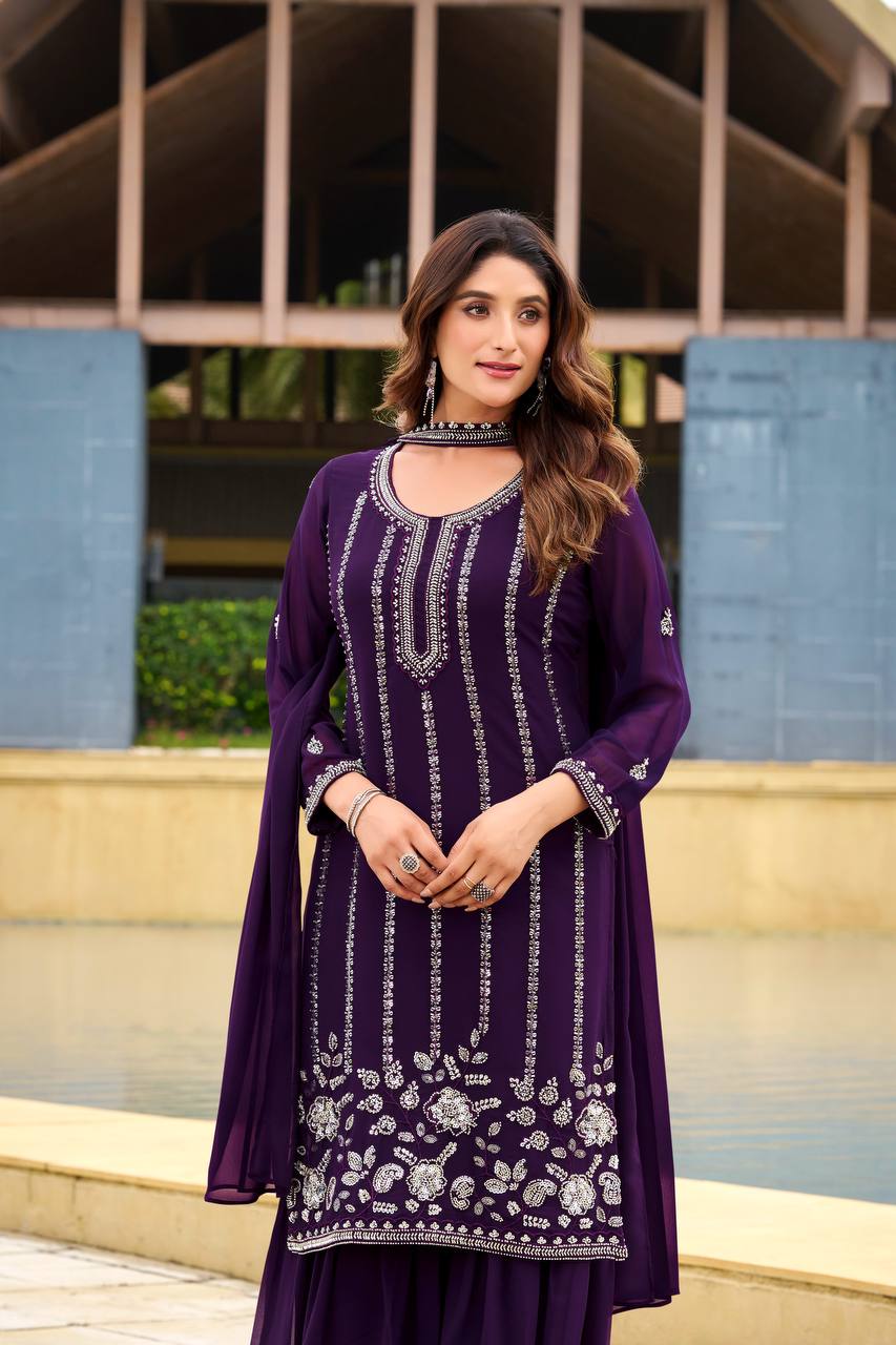 Anishka in Traditional Style Purple Designer Patiala Suit
