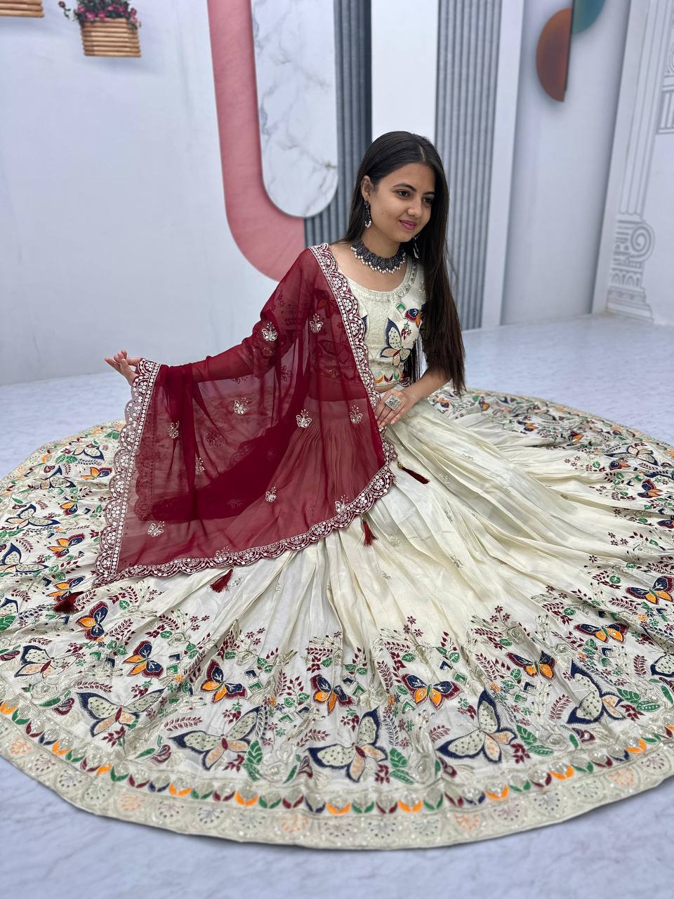 Butterfly Elegant Heavy Thread Lehenga Choli