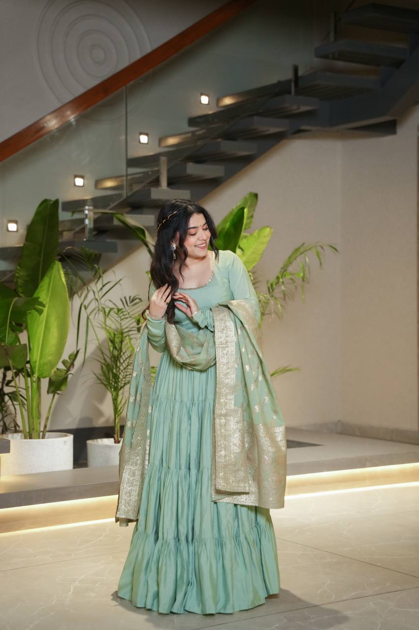 Aarvika Romansilk Chanderi Beautiful Anarkali