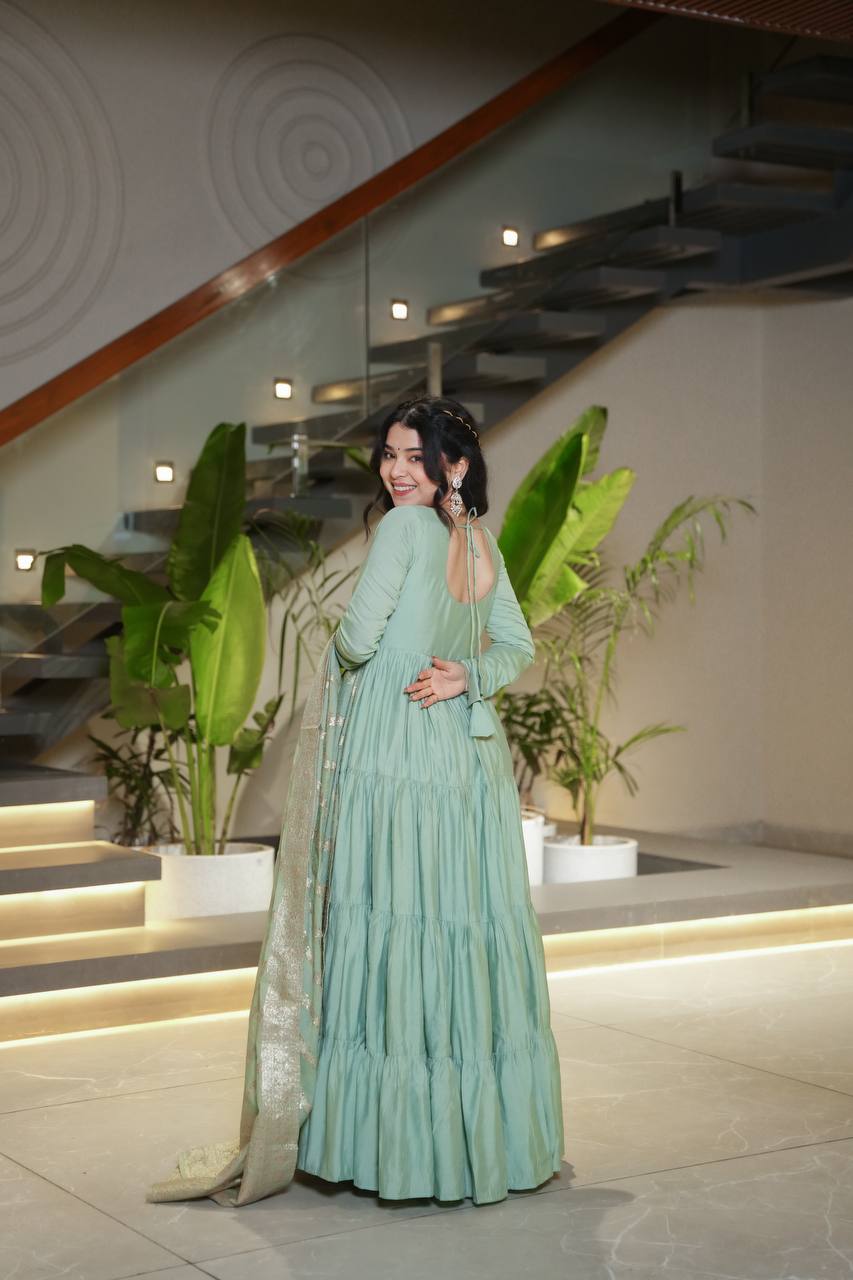 Aarvika Romansilk Chanderi Beautiful Anarkali
