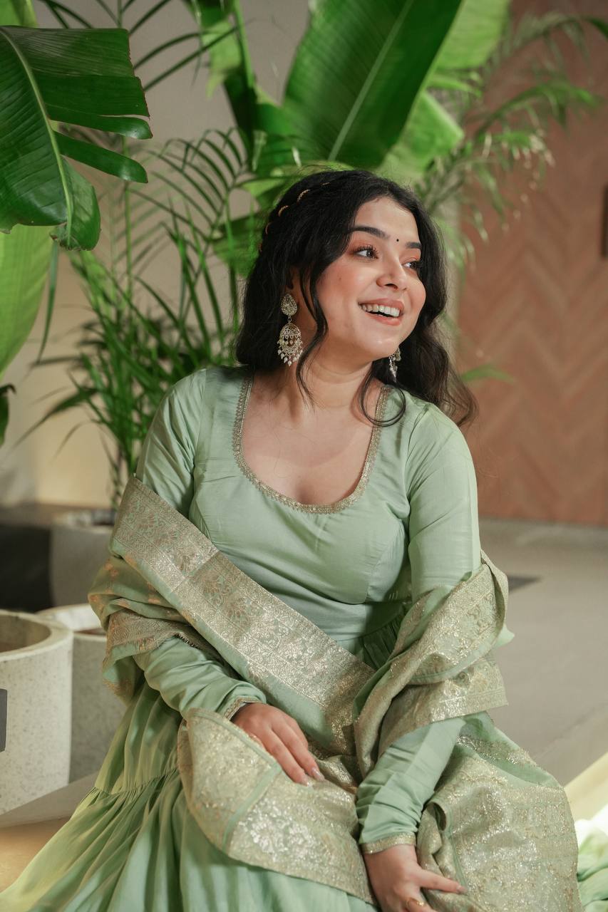 Aarvika Romansilk Chanderi Beautiful Anarkali