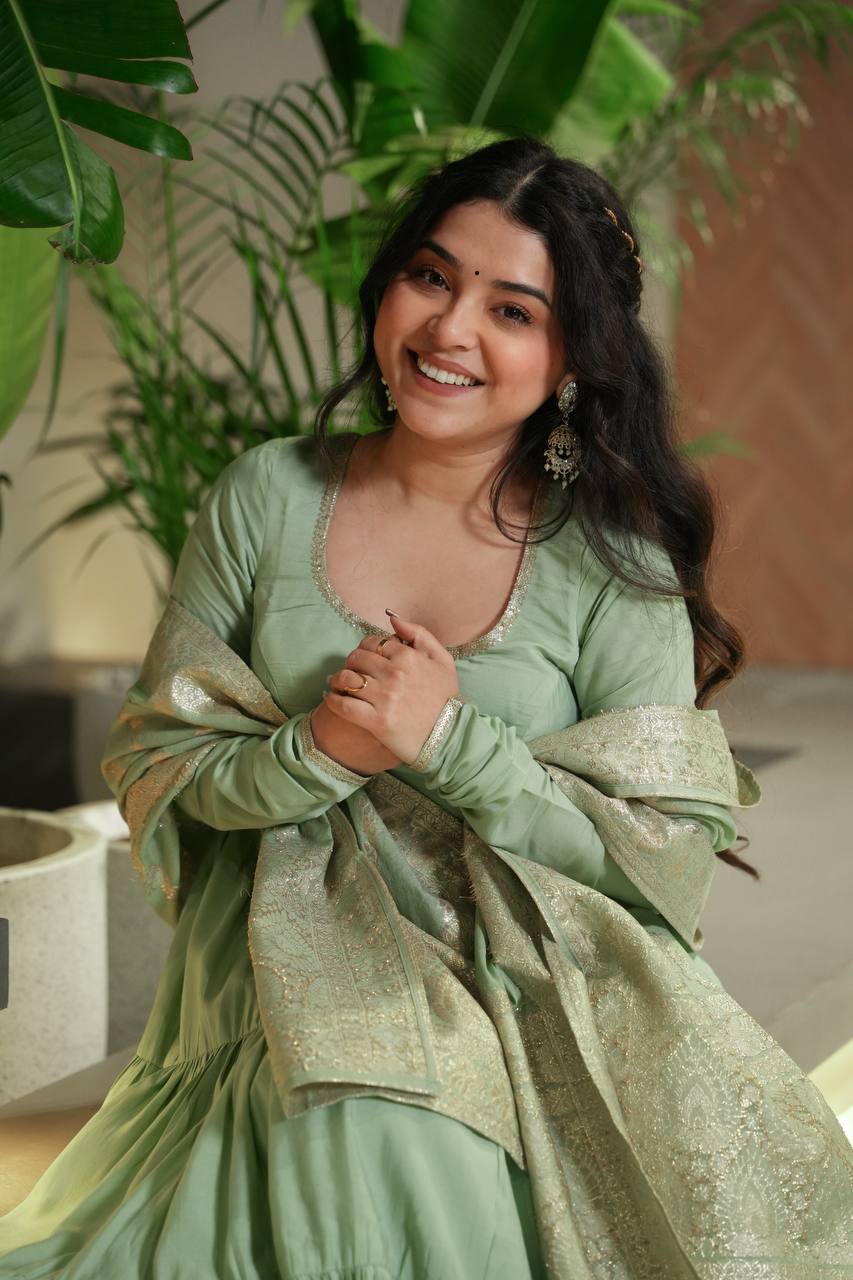Aarvika Romansilk Chanderi Beautiful Anarkali