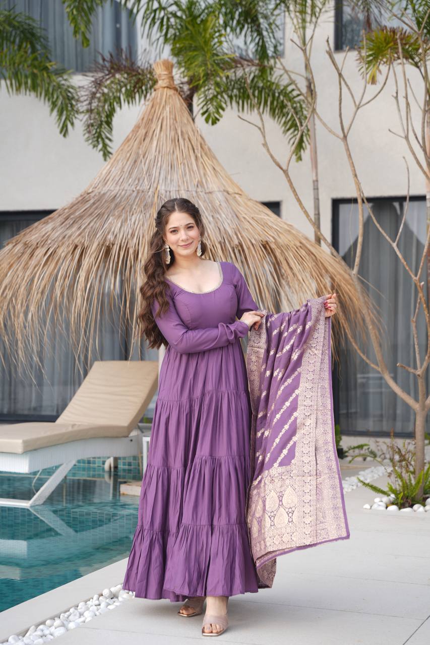 Aarvika Romansilk Chanderi Beautiful Anarkali