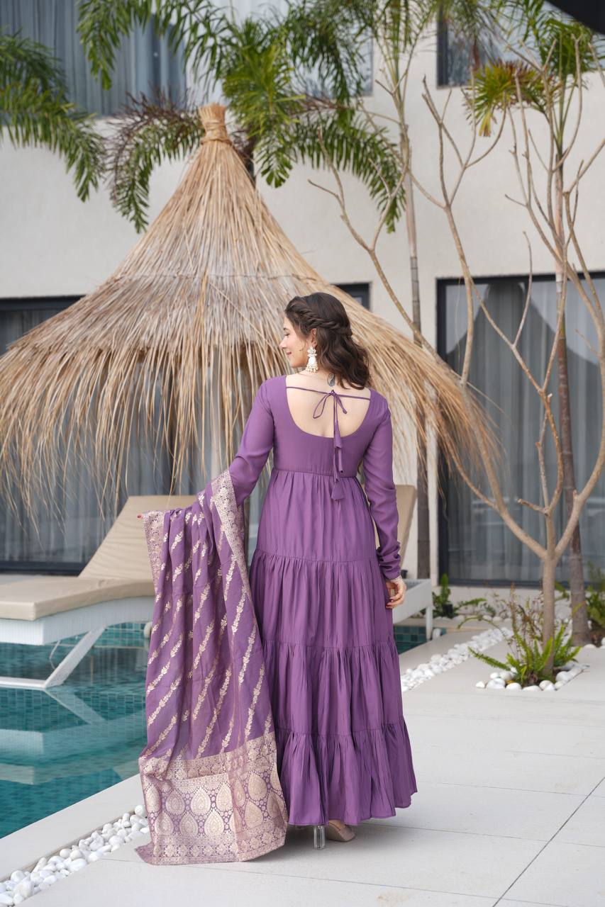 Aarvika Romansilk Chanderi Beautiful Anarkali