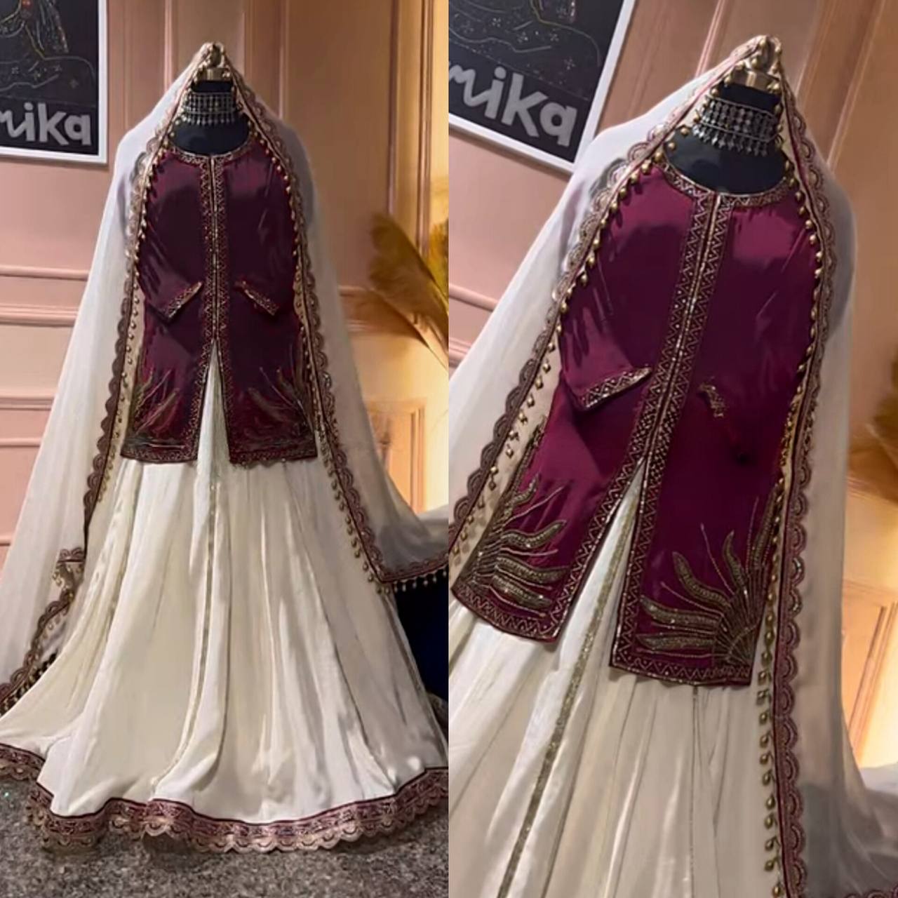 Zinnia Beautiful Natural Crep Silk Lehenga Set