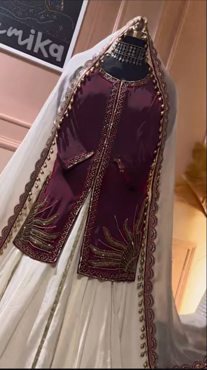 Zinnia Beautiful Natural Crep Silk Lehenga Set