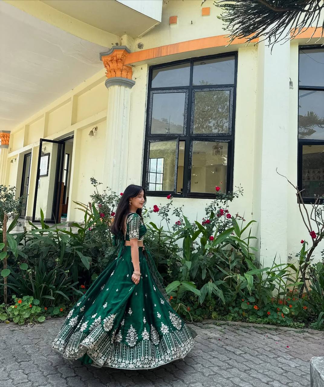 Crimson Grace Aadhya’s Royal Bloom Lahenga Set