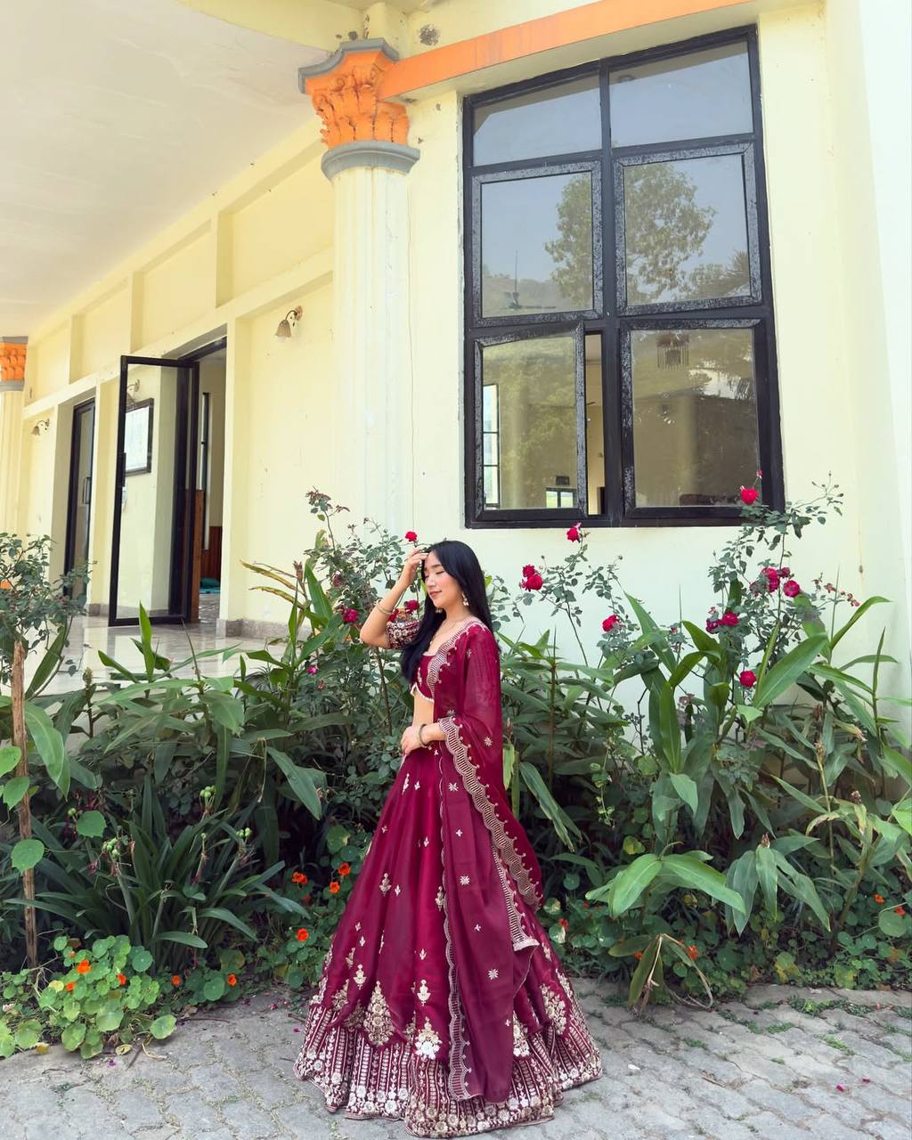 Crimson Grace Aadhya’s Royal Bloom Lahenga Set