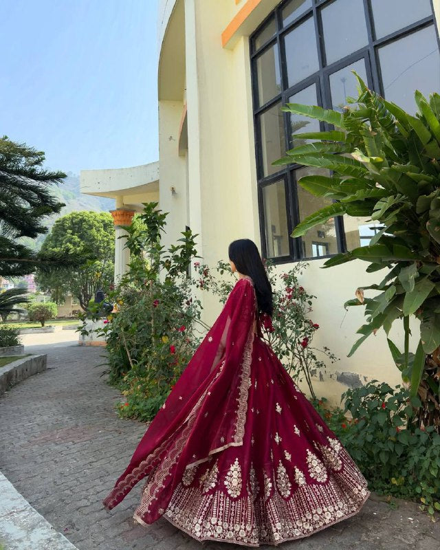 Crimson Grace Aadhya’s Royal Bloom Lahenga Set