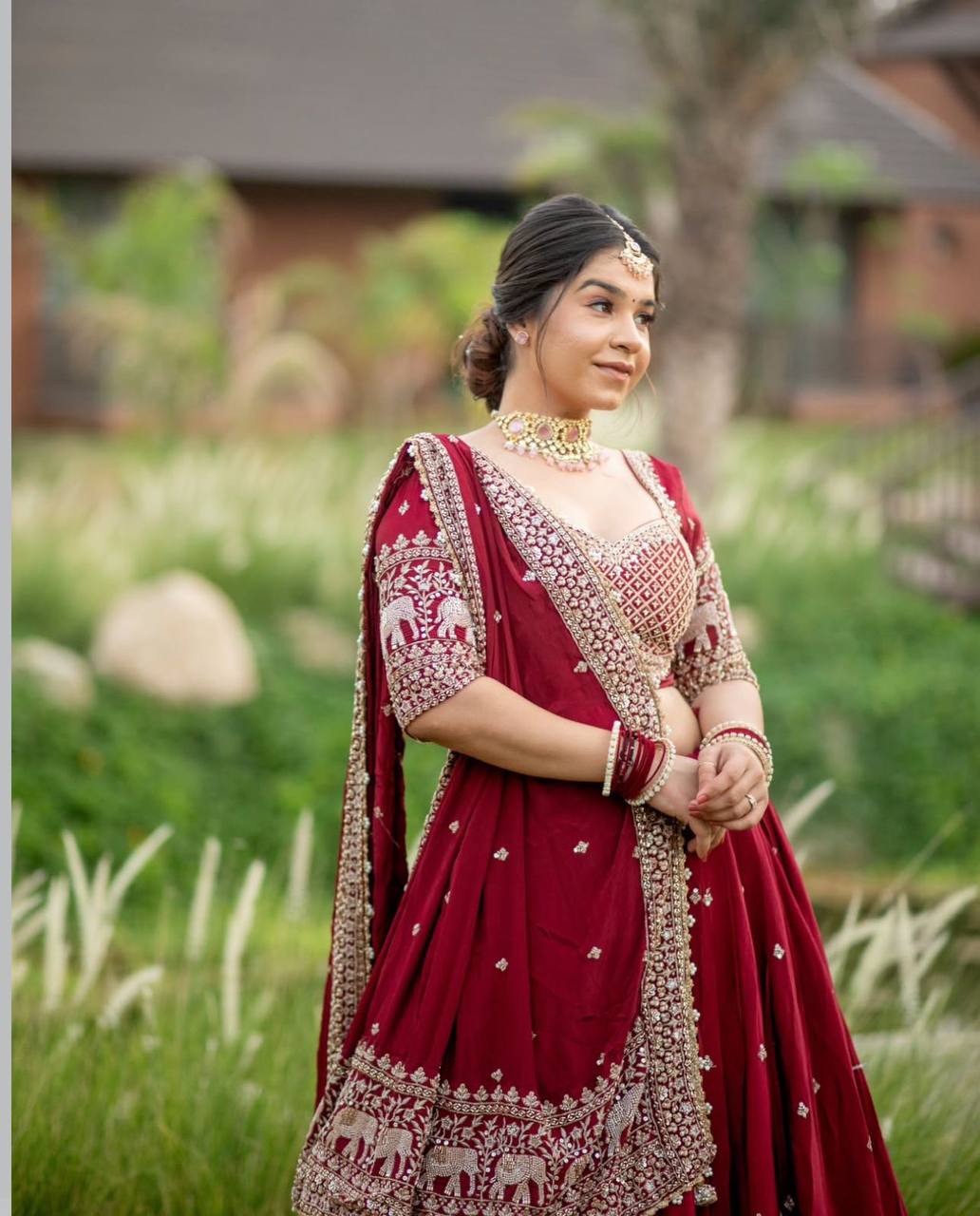 Inara Scarlet Traditions Red Fox Georgette lehenga set