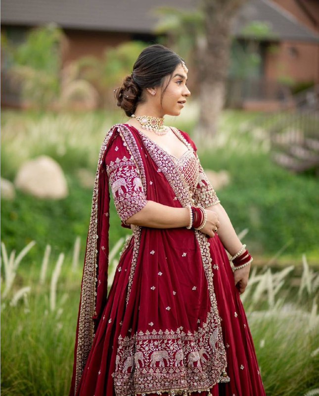 Inara Scarlet Traditions Red Fox Georgette lehenga set