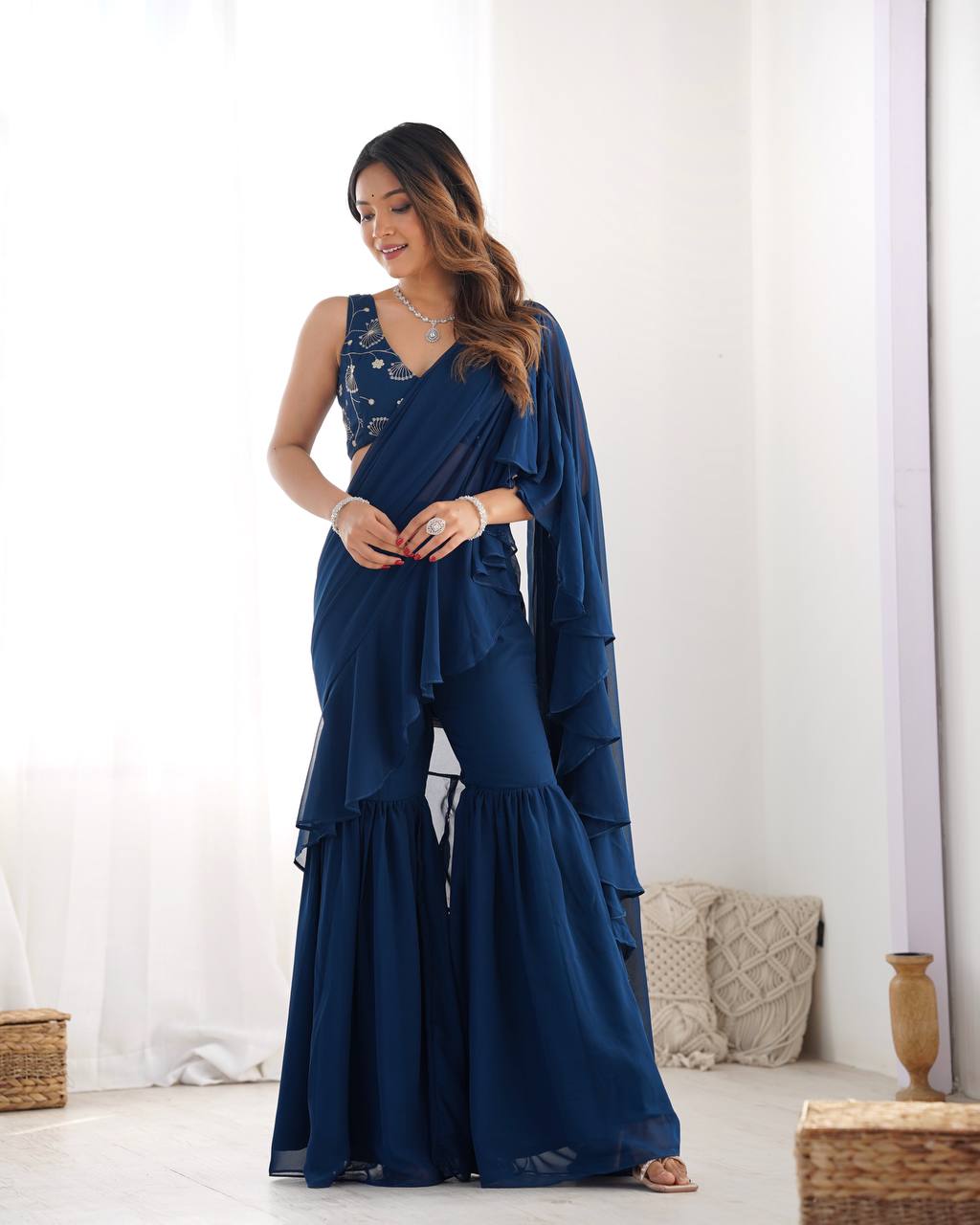 Mishka Shanaya Edition Beautiful Sharara Saree