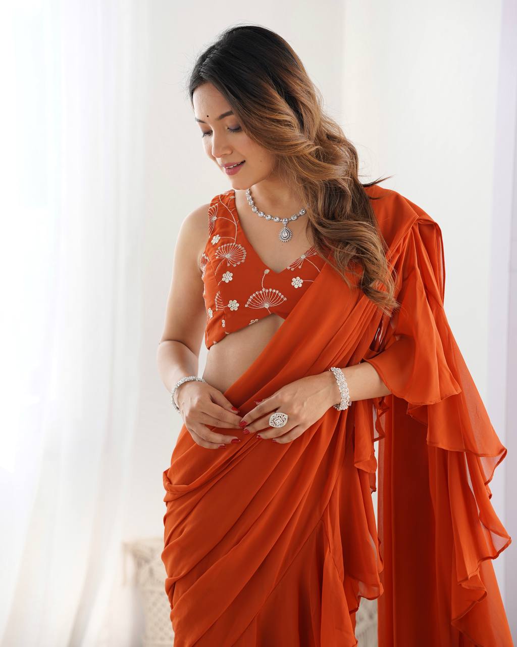 Mishka Shanaya Edition Beautiful Sharara Saree