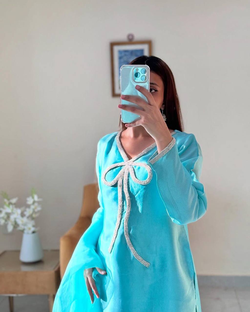 Riyana's Ribbon Bloom Pretty Beads Work Salwaar Suit