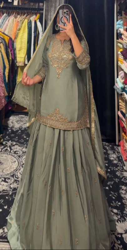 Maira Elegance Chinnon Silk Good Looking Lehenga Set With Dupatta