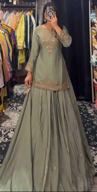 Maira Elegance Chinnon Silk Good Looking Lehenga Set With Dupatta