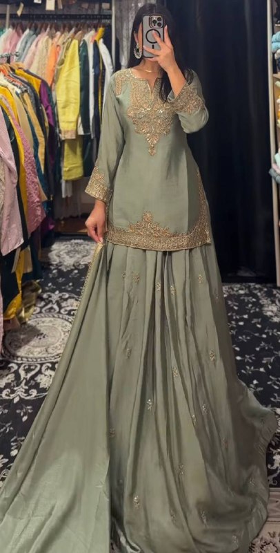 Maira Elegance Chinnon Silk Good Looking Lehenga Set With Dupatta