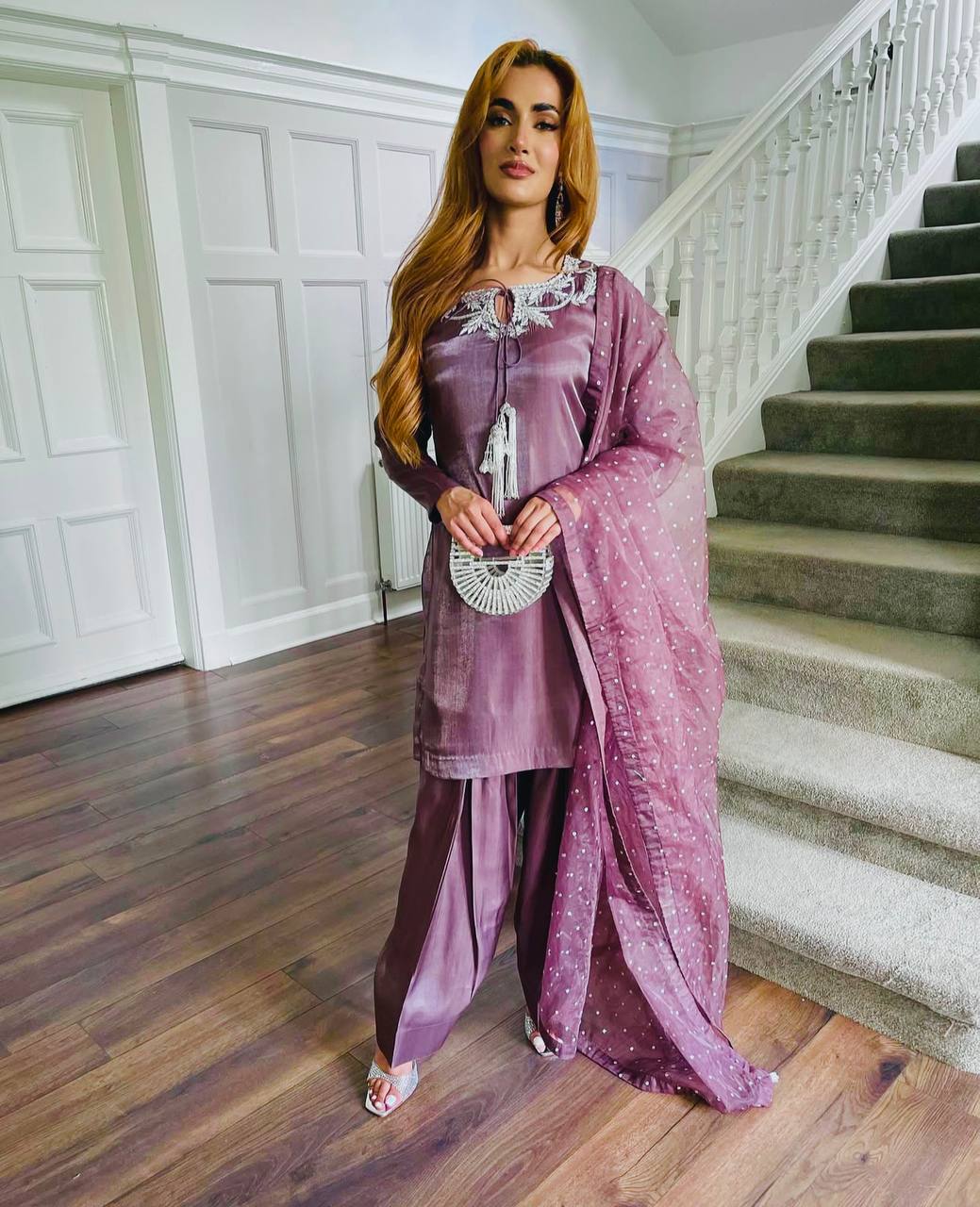 Aarna Royal Natural Crepe Party Wear Farshi Suit Set