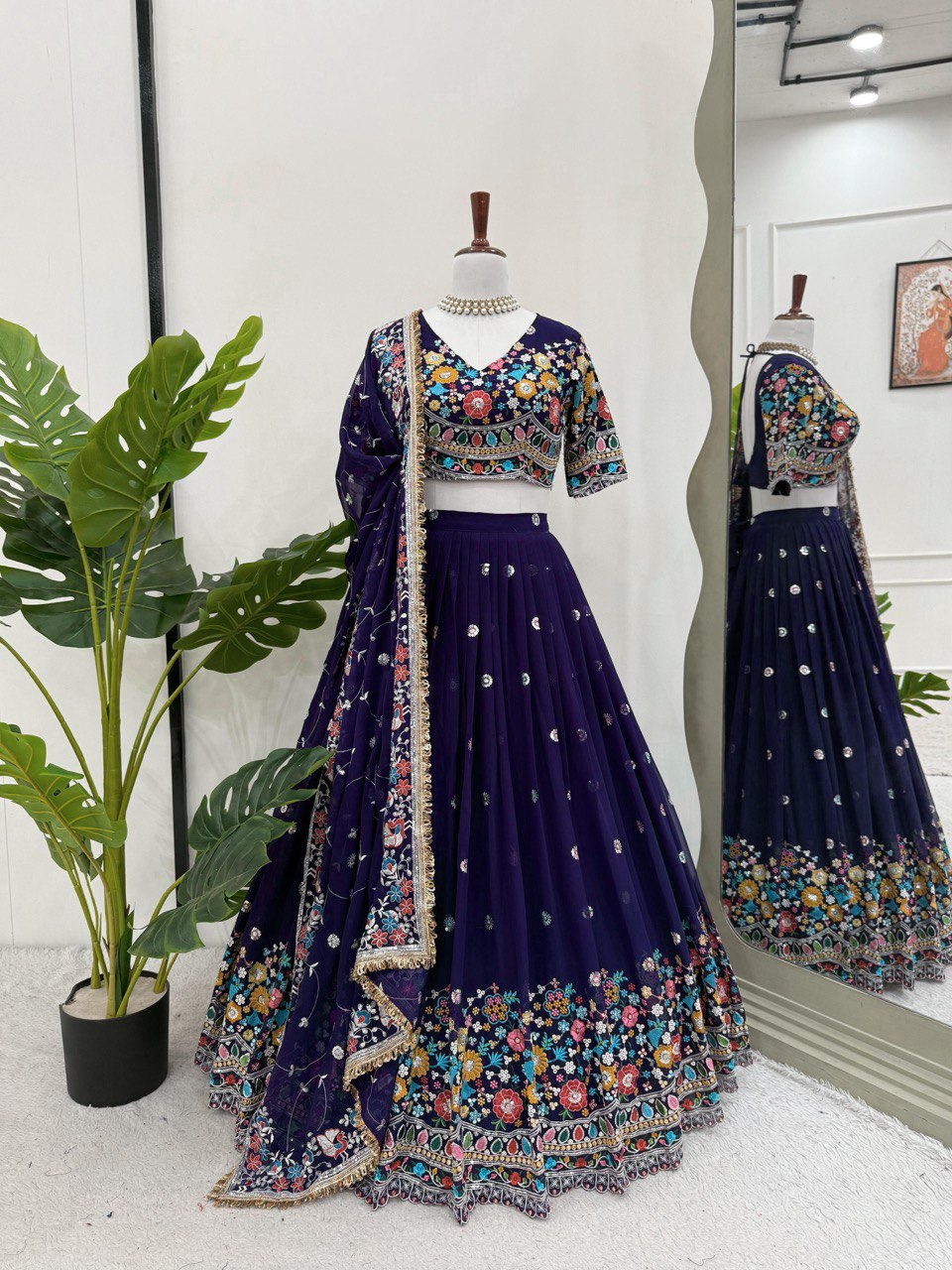 Kritira Blooming Hevay Thread With Sequnce Work Lehenga Set