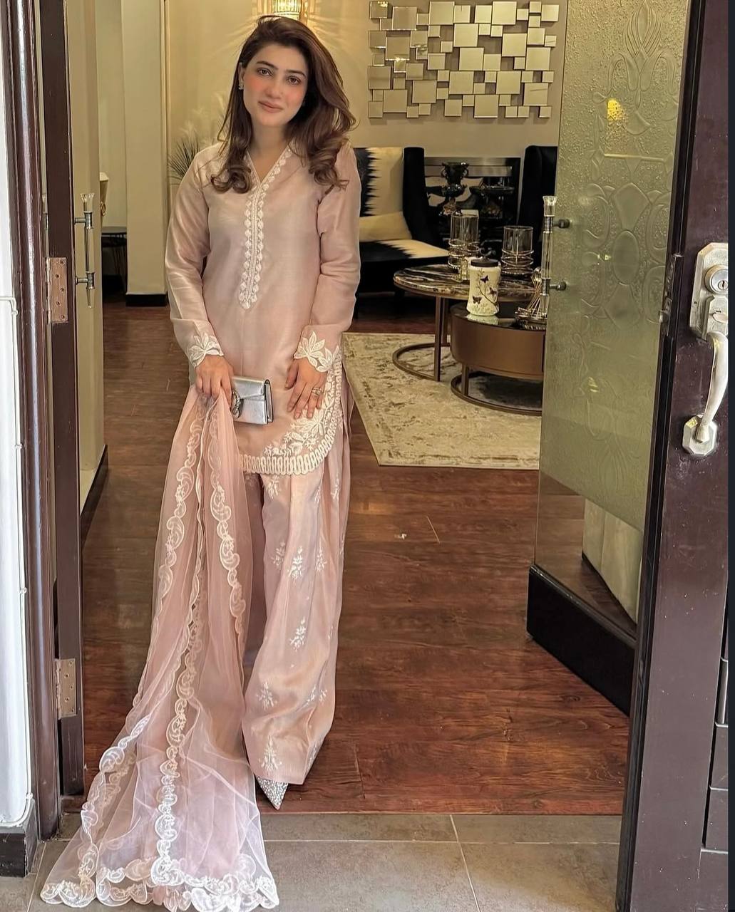 Nisha's Blush Dreamy Pink Ensemble Ready To Wear Suit Set