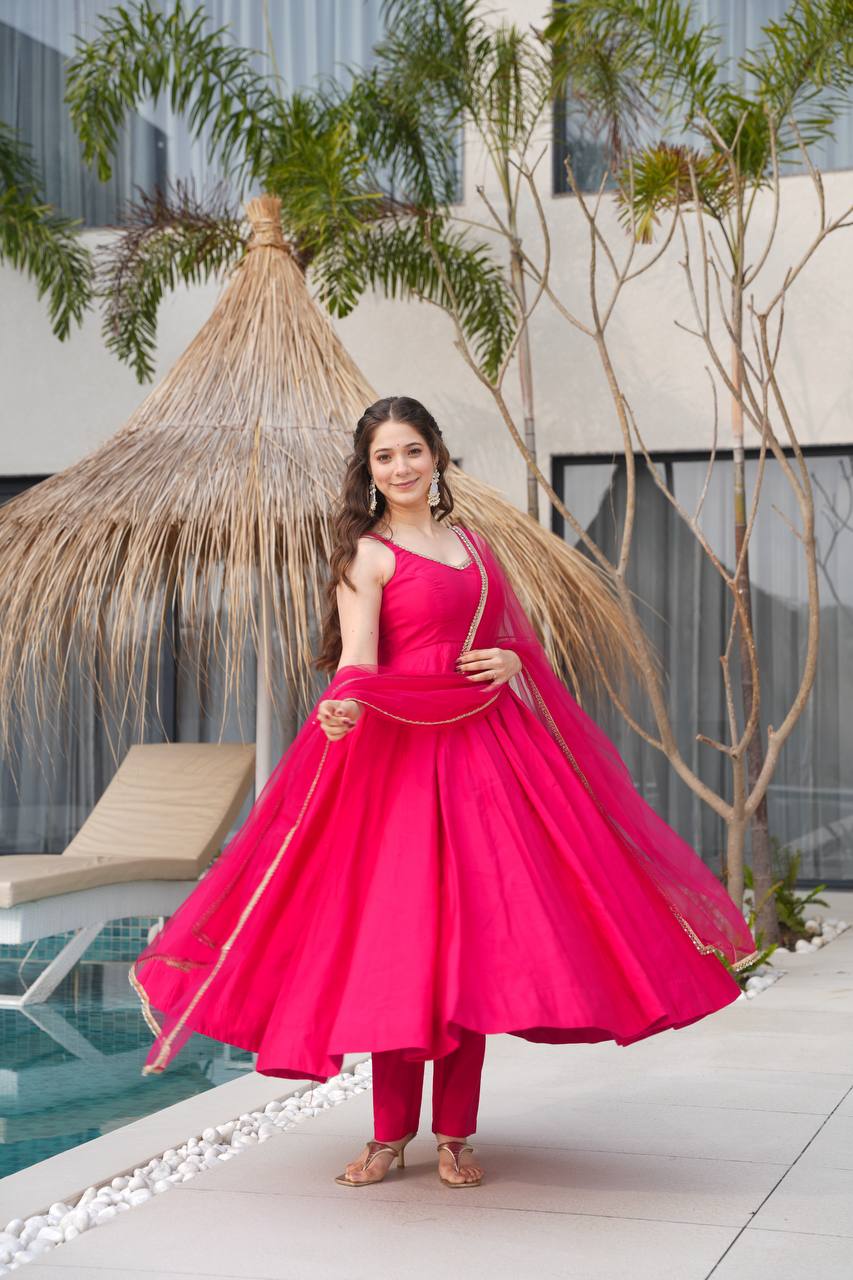 Kaelina Twirl in Pink Perfection Anarkali suit